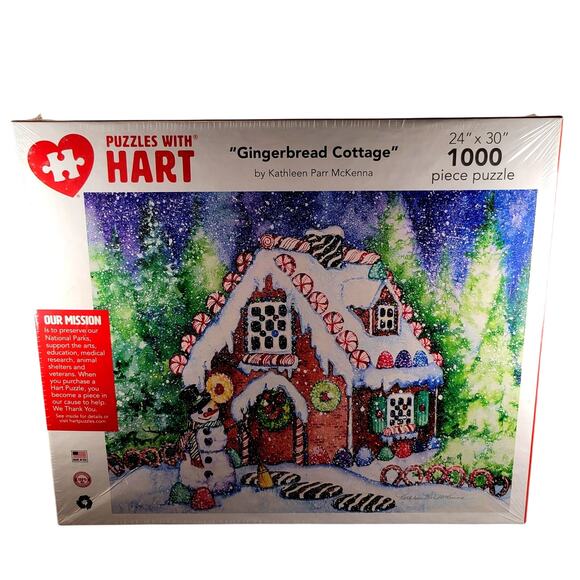 Gingerbread Cottage 1000 Piece Puzzle 24"x30" Sealed 2022 Hart Puzzles Christmas - Picture 12 of 12